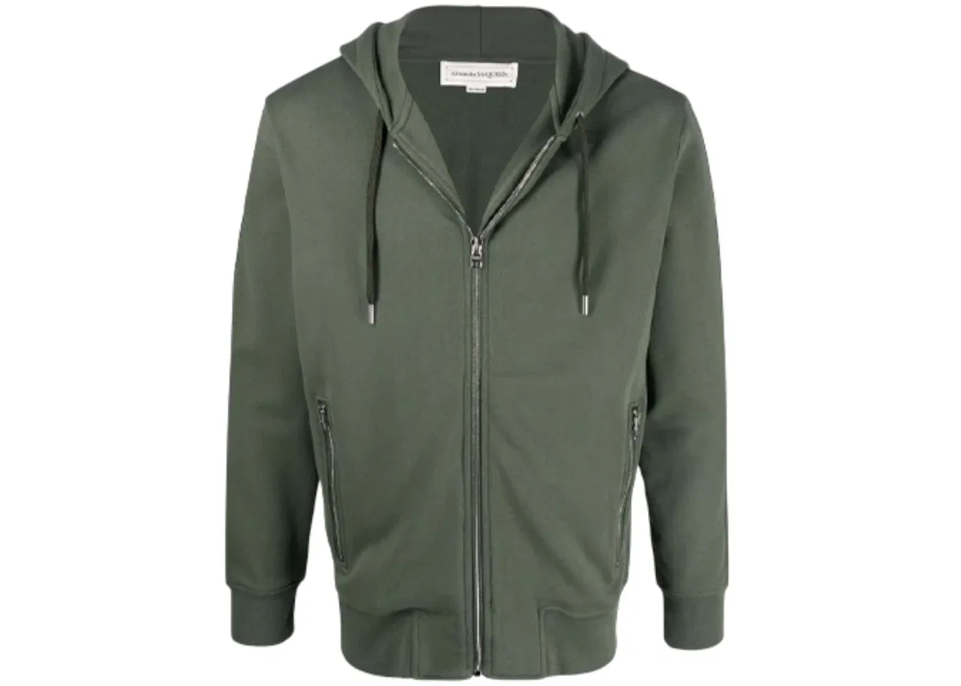 Мужская худи с принтом Side Logo-Print Zip-Up Hoodie Alexander McQueen, Dark Green