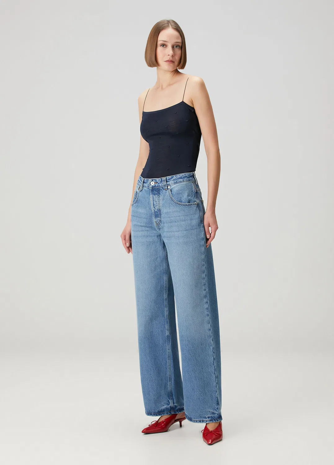 Топ Jacquemus The Plumetis, lacivert — фото 2
