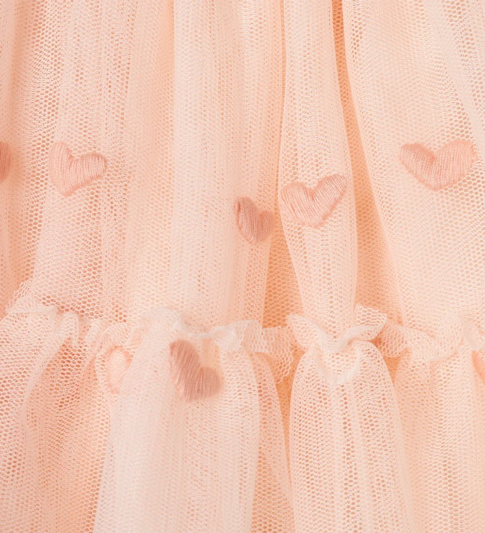 Юбка из тюля с вышивкой сердечками Kids Hearts Embroidered Tulle Skirt Stella McCartney, Rosa/Embroidery — фото 2
