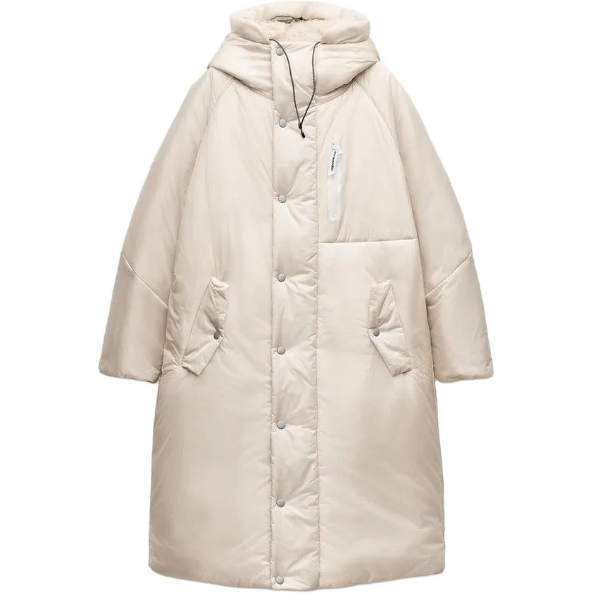 Женский пуховик с принтом SS25 Puffer Jacket ZARA, White