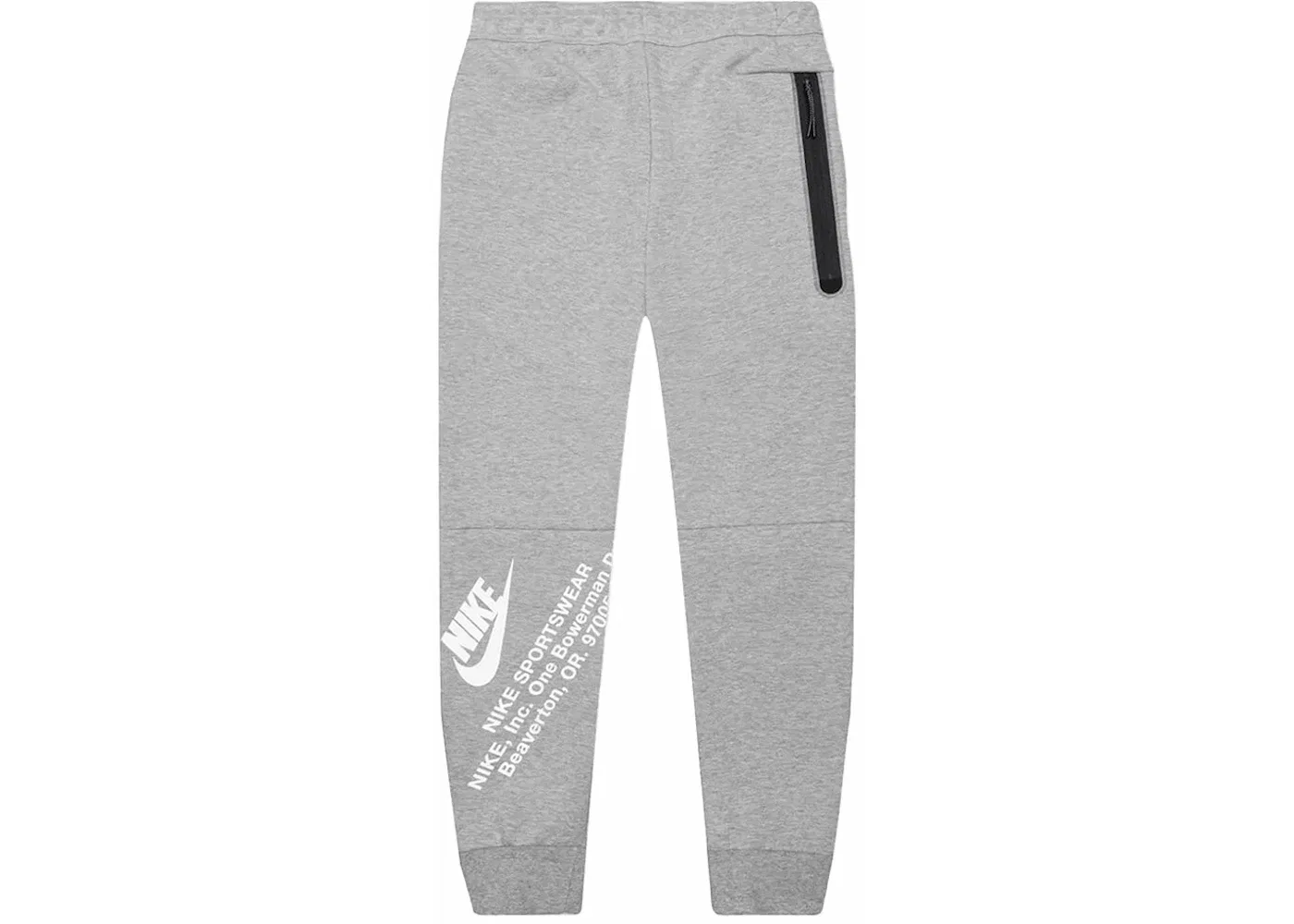 Мужские спортивные штаны из флиса Tech Fleece с принтом Nike, Grey Heather — фото 2