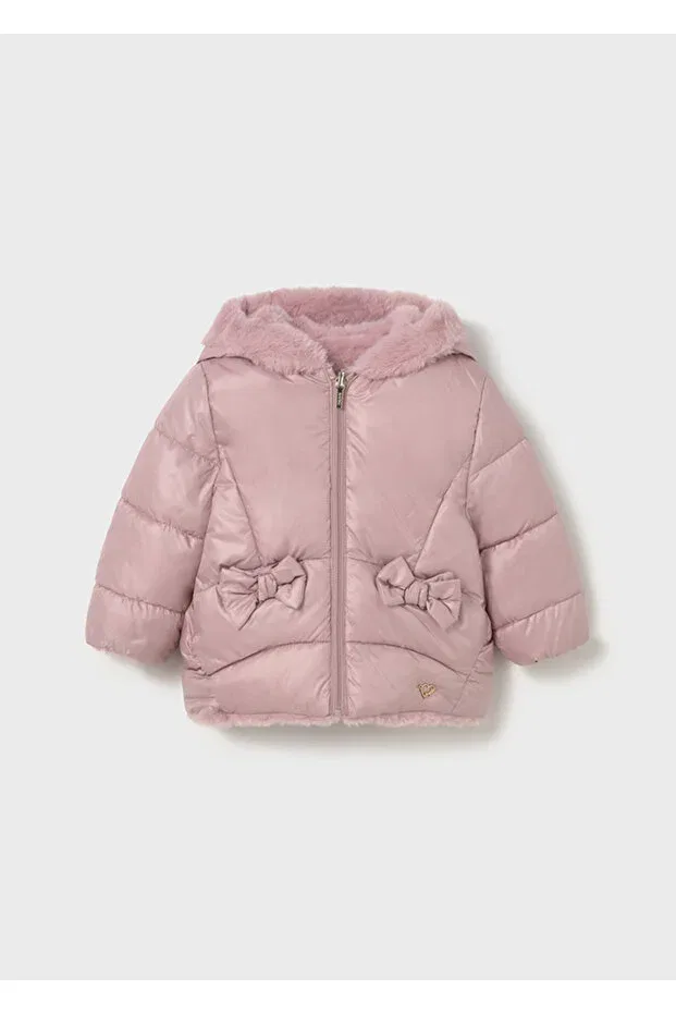 Детское пальто для девочек двустороннее из искусственного меха Mayoral, Beige