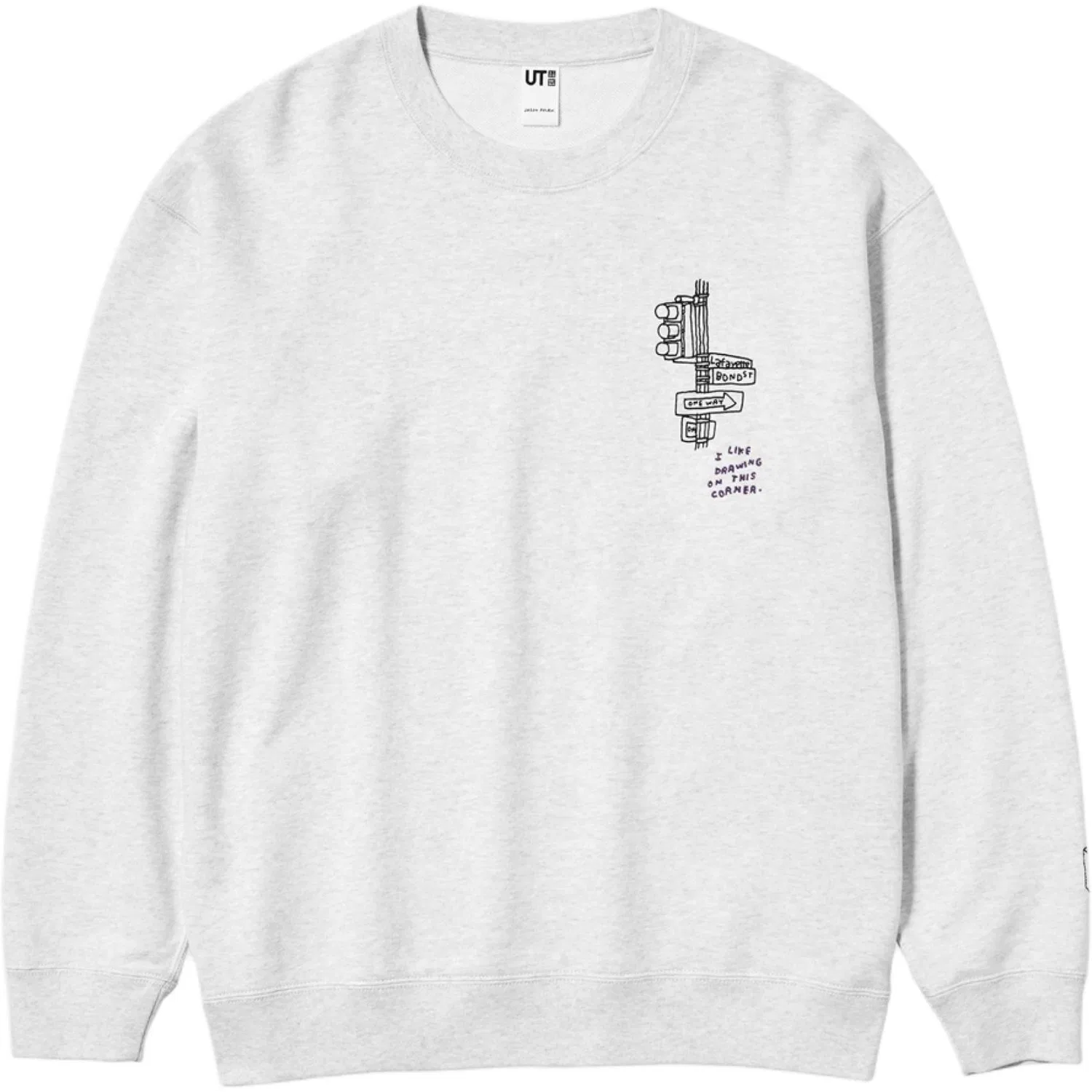 Детский свитшот с принтом Jason Polan UNIQLO, Light Gray