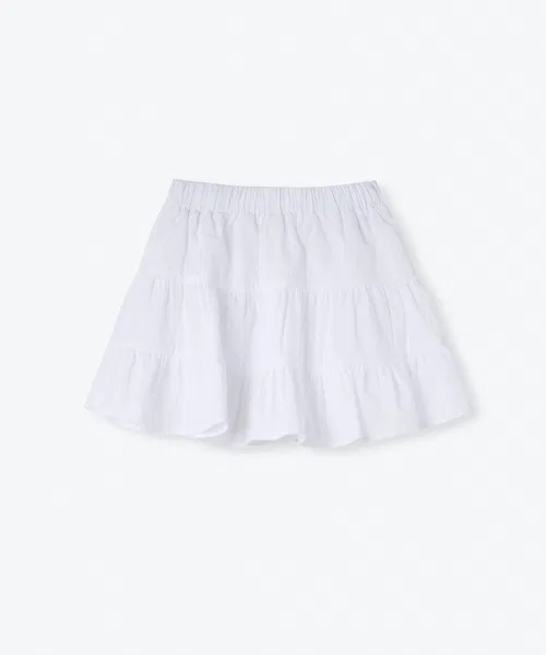 MUSINSA STANDARD KIDS Детская юбка-трапеция хлопковая с воланами White — фото 3
