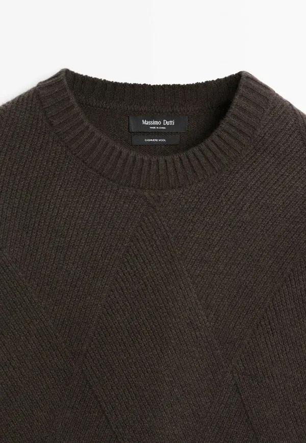 Свитер из кашемира и шерсти Jumper Massimo Dutti, темно-серый — фото 4