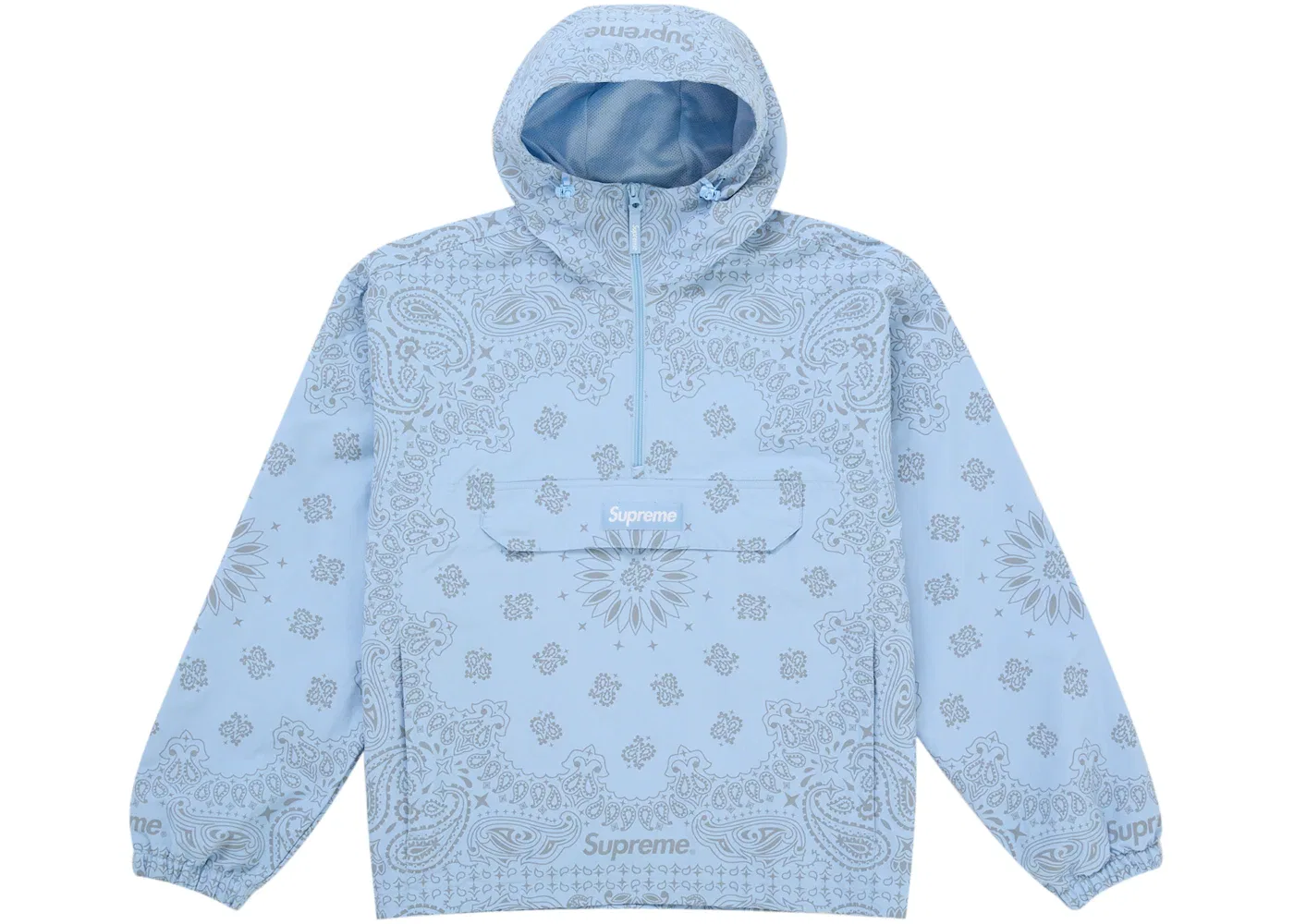 Мужской анорак с принтом банданы Supreme Reflective Bandana Anorak, цвет Light Blue