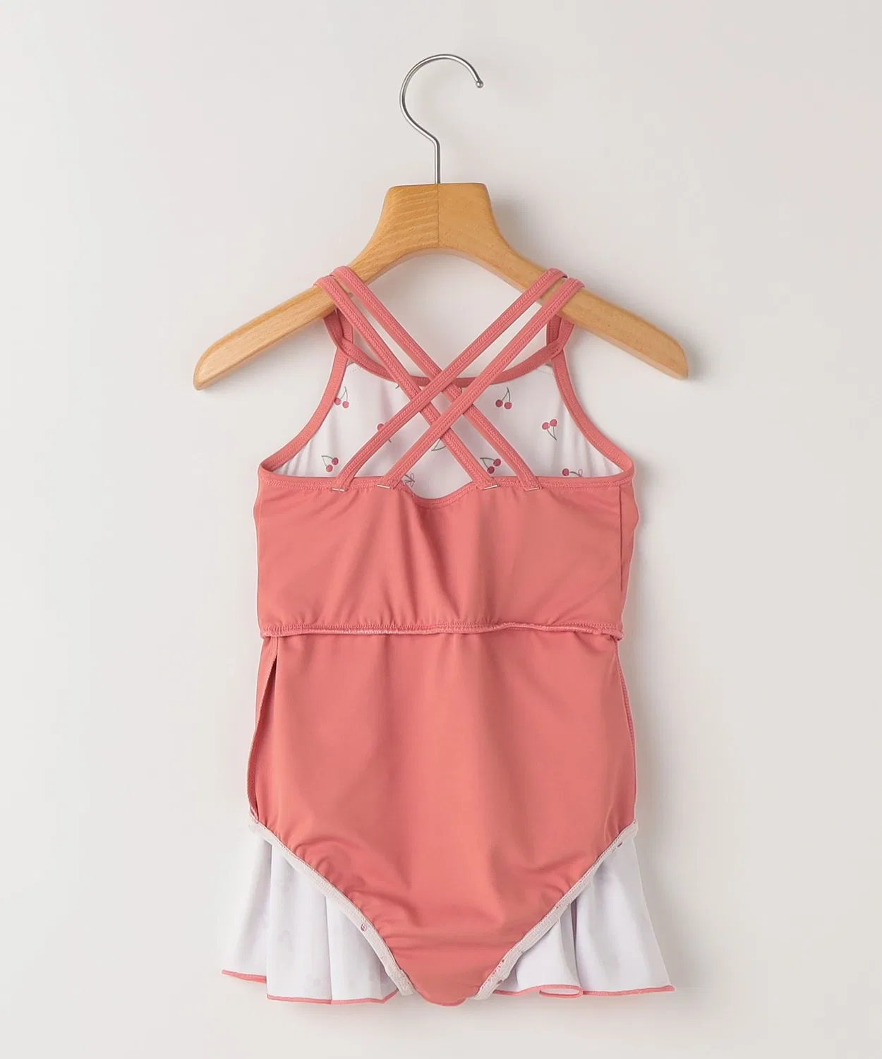 Детский купальник для девочек с цветочно-вишневым принтом, модель Print Swimsuit SHIPS, Pink — фото 4