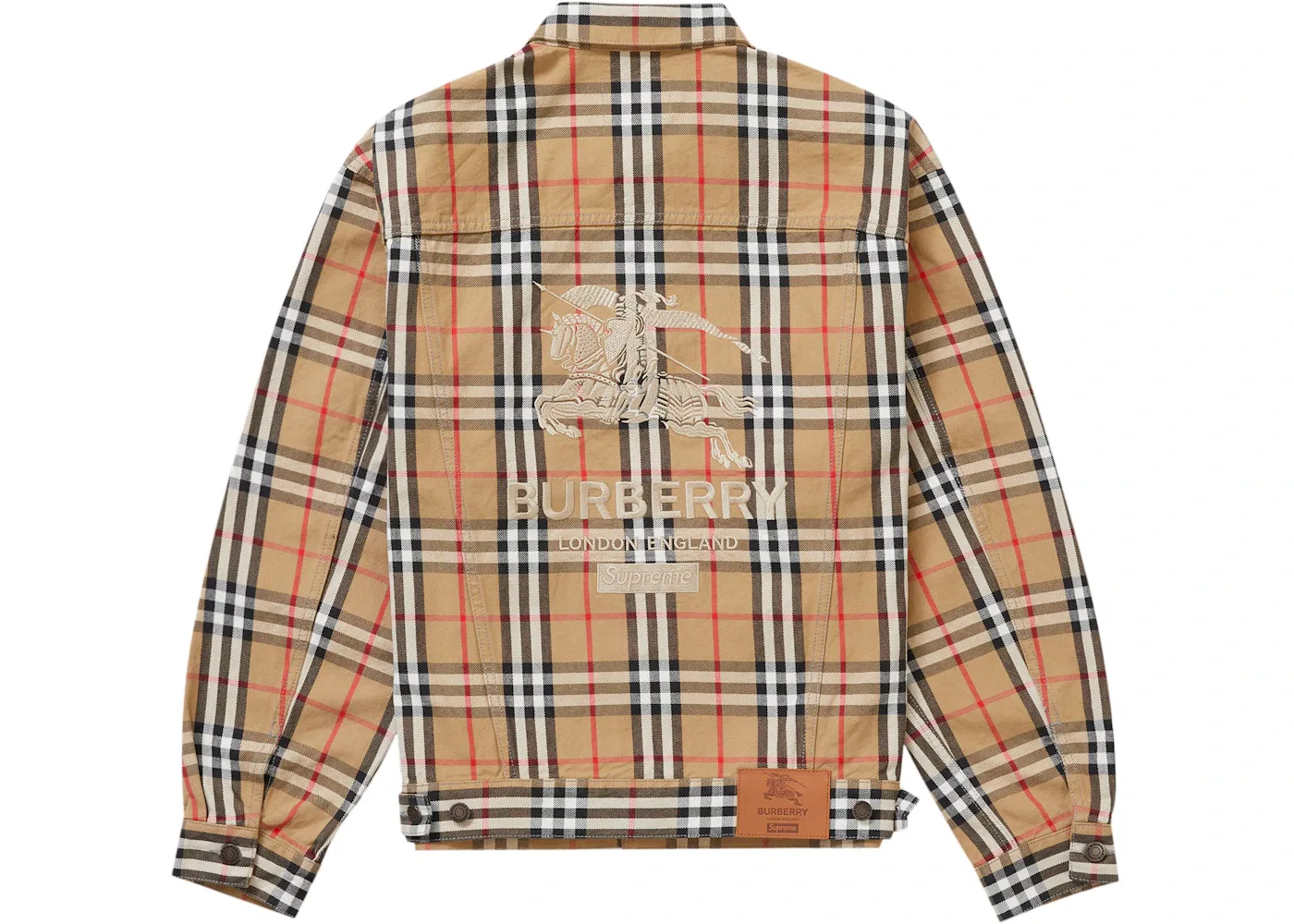 Мужская джинсовая куртка-тракер с принтом Supreme Burberry Jacket Supreme, Beige — фото 2