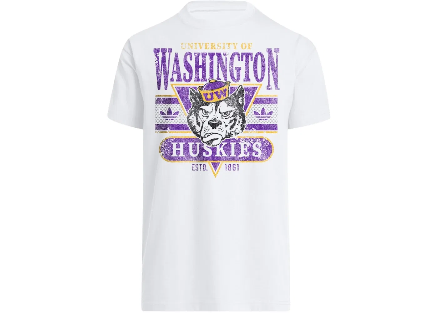 Мужская футболка с принтом Adidas, Washington White Ncaa-Wtn-7yy