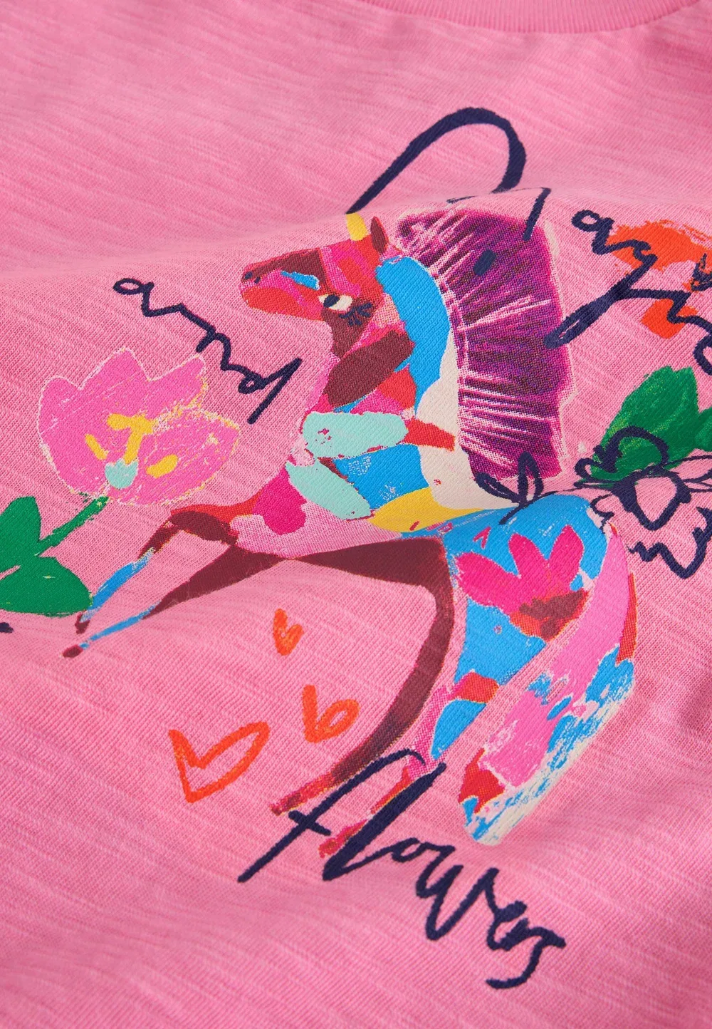 Стандартный крой - комплект из футболки и велосипедных шорт. - шорты Next, Pink Floral Unicorn — фото 2