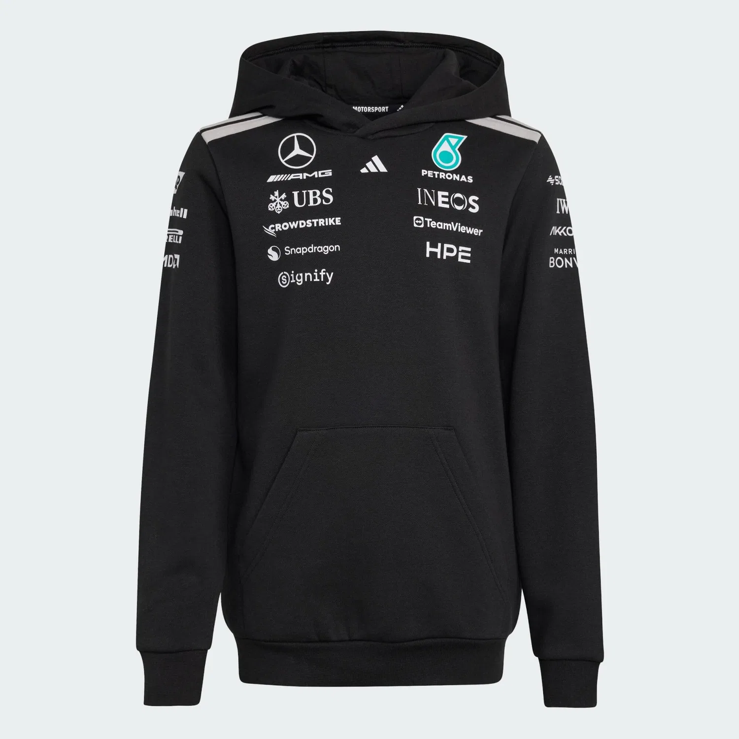 Мужское худи из флиса MERCEDES - AMG PETRONAS FORMULA 1 TEAM DRIVER HOODIE Adidas, Schwarz