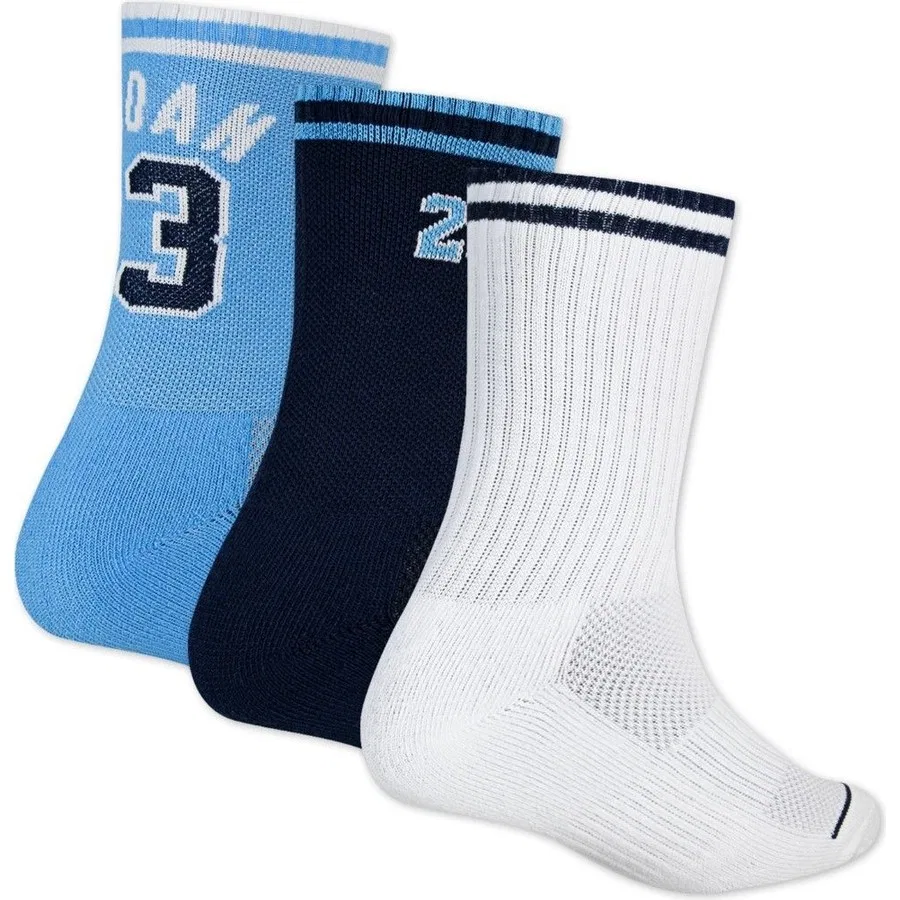 Комплект носков Nike Jordan Varsity Jersey 3pk Unisex, 3 пары, Темно-синий/Синий/Белый — фото 2