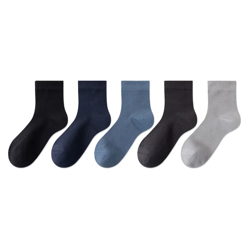 Детские носки до середины икры 5 пар, Mid-Calf Socks Unisex, MIIOW, 3 Black 2 White — фото 4