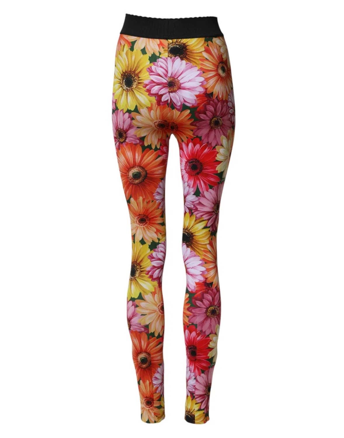 Женские леггинсы с цветочным принтом High Waist Stretch Tights Leggings Pants Dolce & Gabbana, Multicolor — фото 3