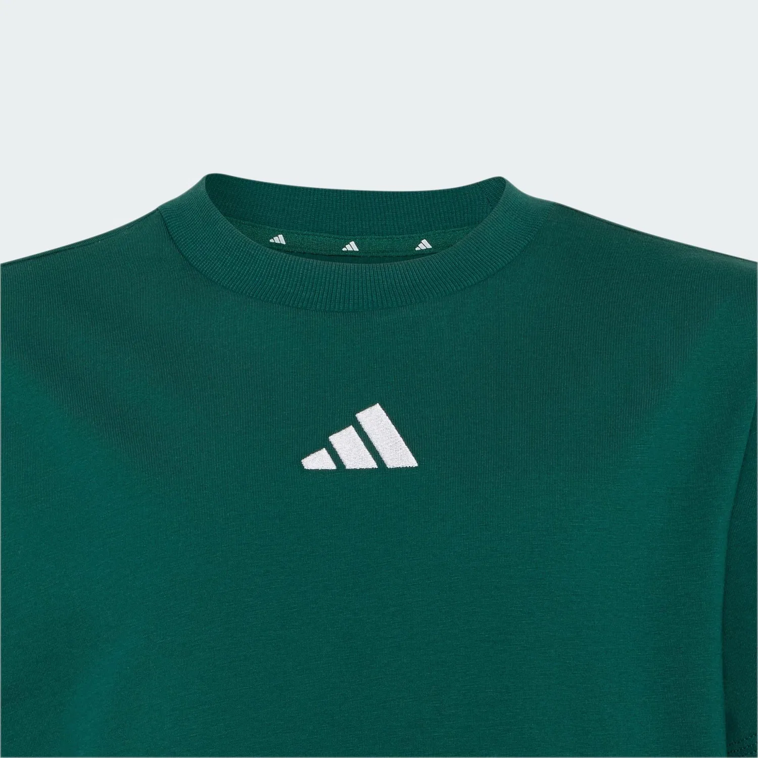 Детская хлопковая футболка Essentials Kids Adidas, Grun Weiss — фото 2