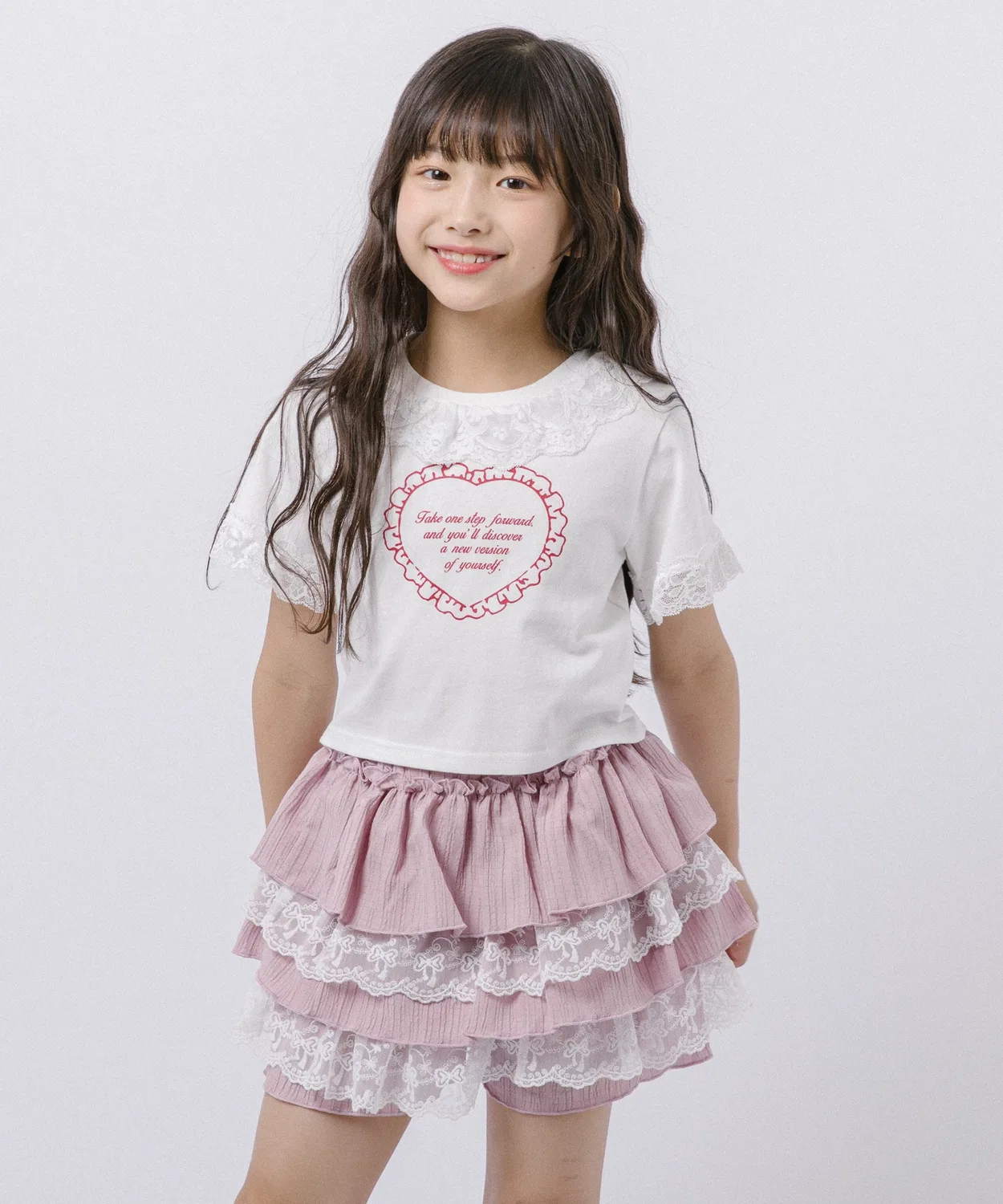 Детские шорты с рюшами и кружевом, модель Two-Tier Frill URBAN CHERRY, Charcoal — фото 4