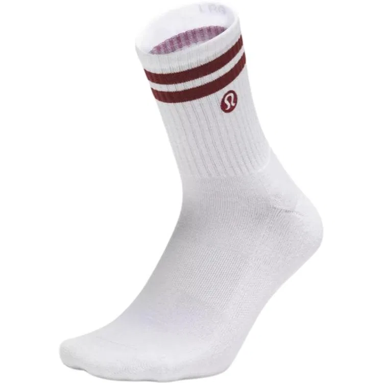 Детские носки с полосками Lululemon, White/Rock Orange/WHT/ROWD