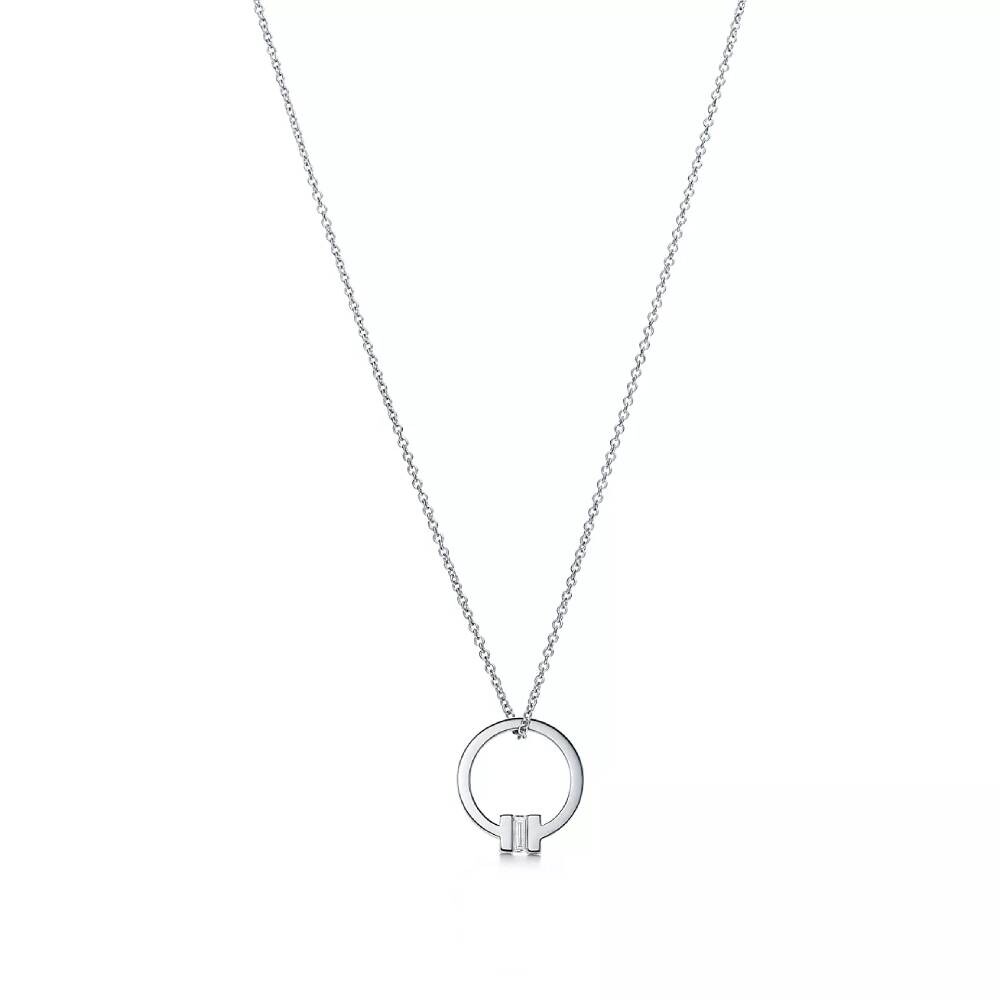 

Кулон с цепочкой Tiffany & Co., белое золото с билллиантами