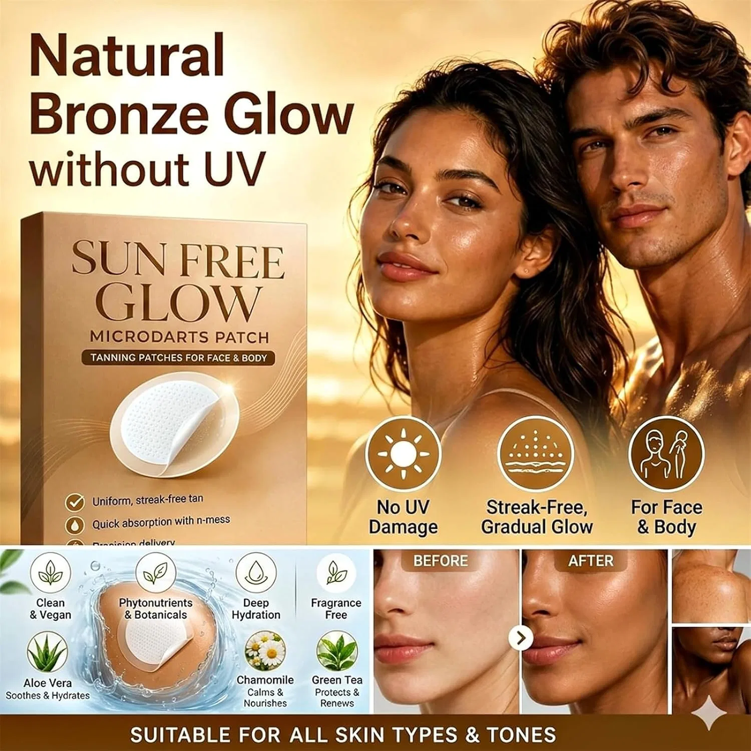 Патчи для загара PurevLab Sun Free Glow, 1 упаковка Generisch — фото 2