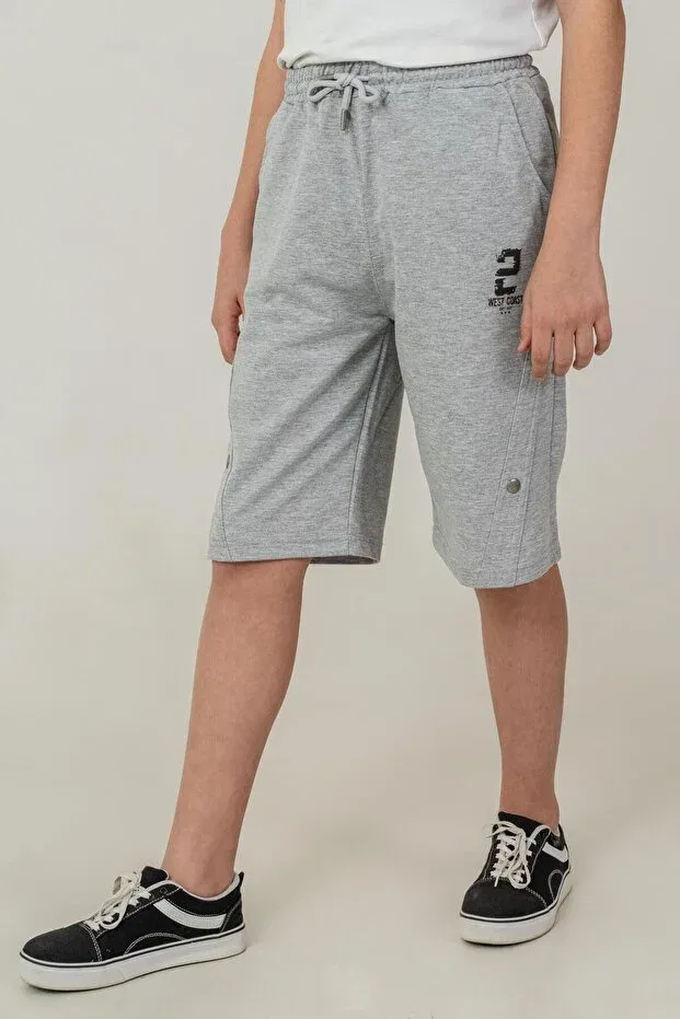 Детские шорты для мальчиков с принтом West Coast Printed Mışıl Kids, Gray