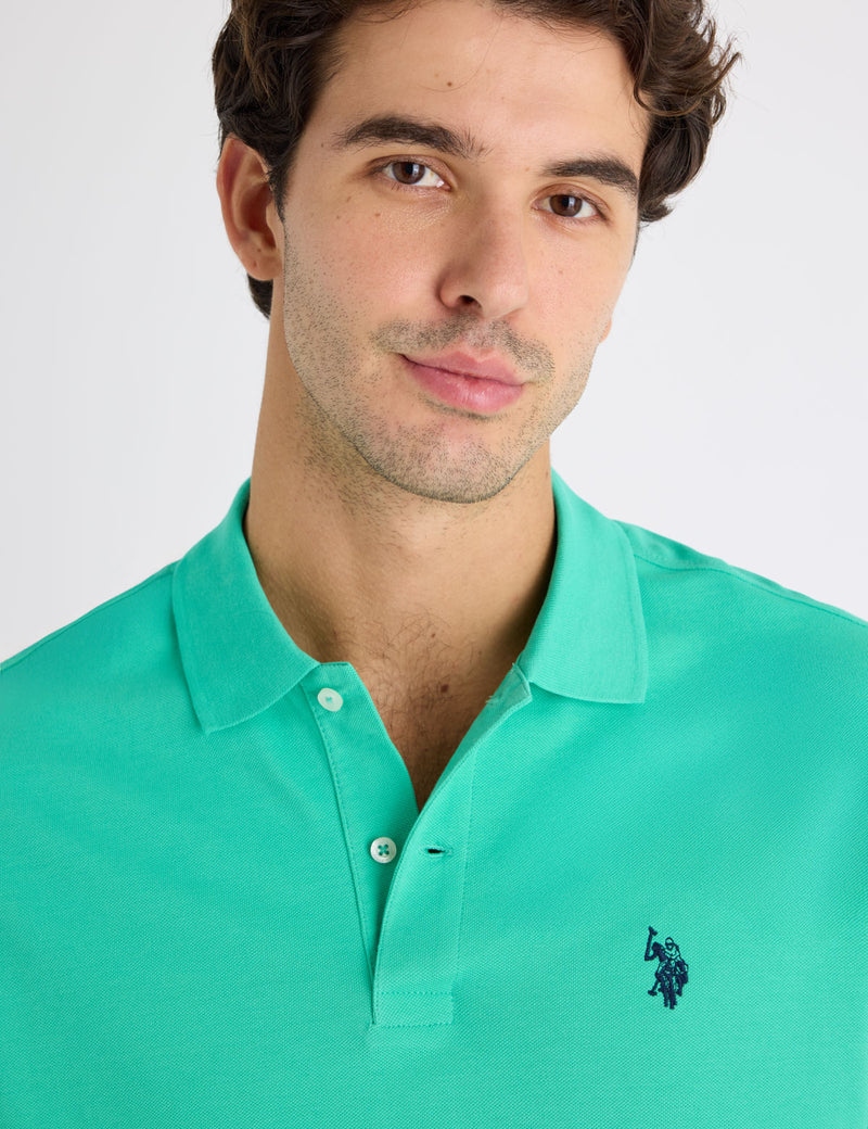 Футболка поло U.S. Polo Assn. Solid Pique Small Logo, бирюзовый — фото 4