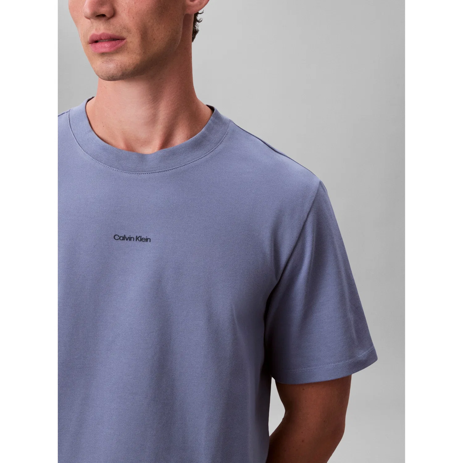 Мужская пике-футболка с круглым вырезом Calvin Klein, Dusty Sailor Blue — фото 4