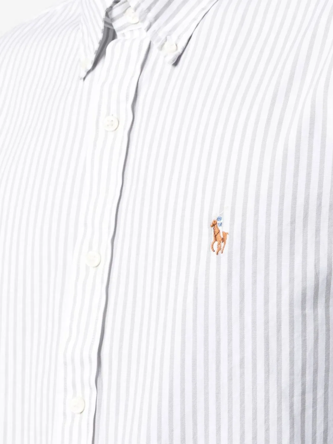 Рубашка с полоской и пуговицами Polo Ralph Lauren, серый — фото 4