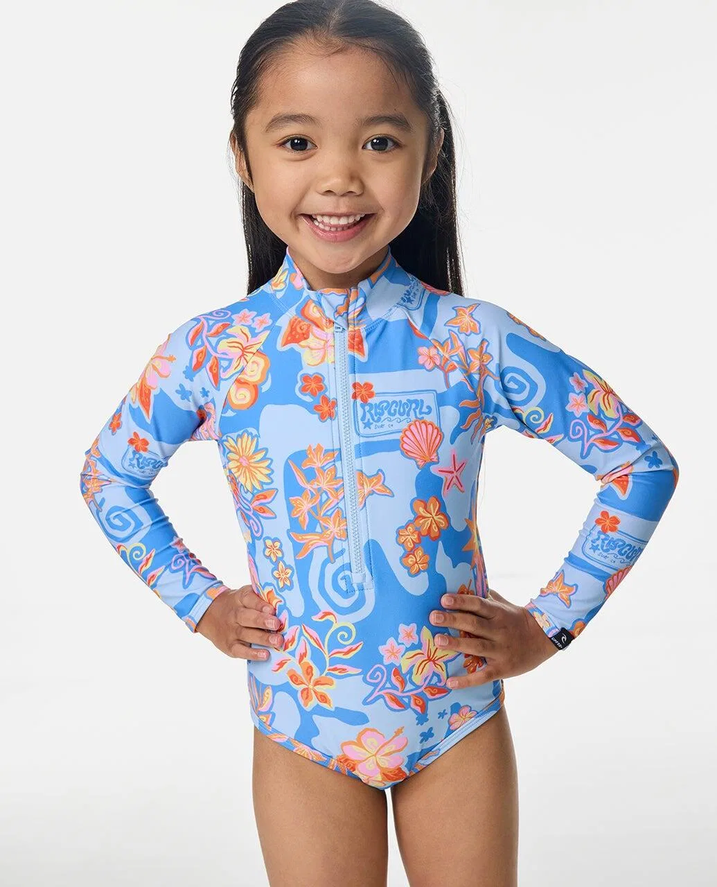 Детский купальник для девочек с длинным рукавом Surf Magic Rip Curl, Himmelblau