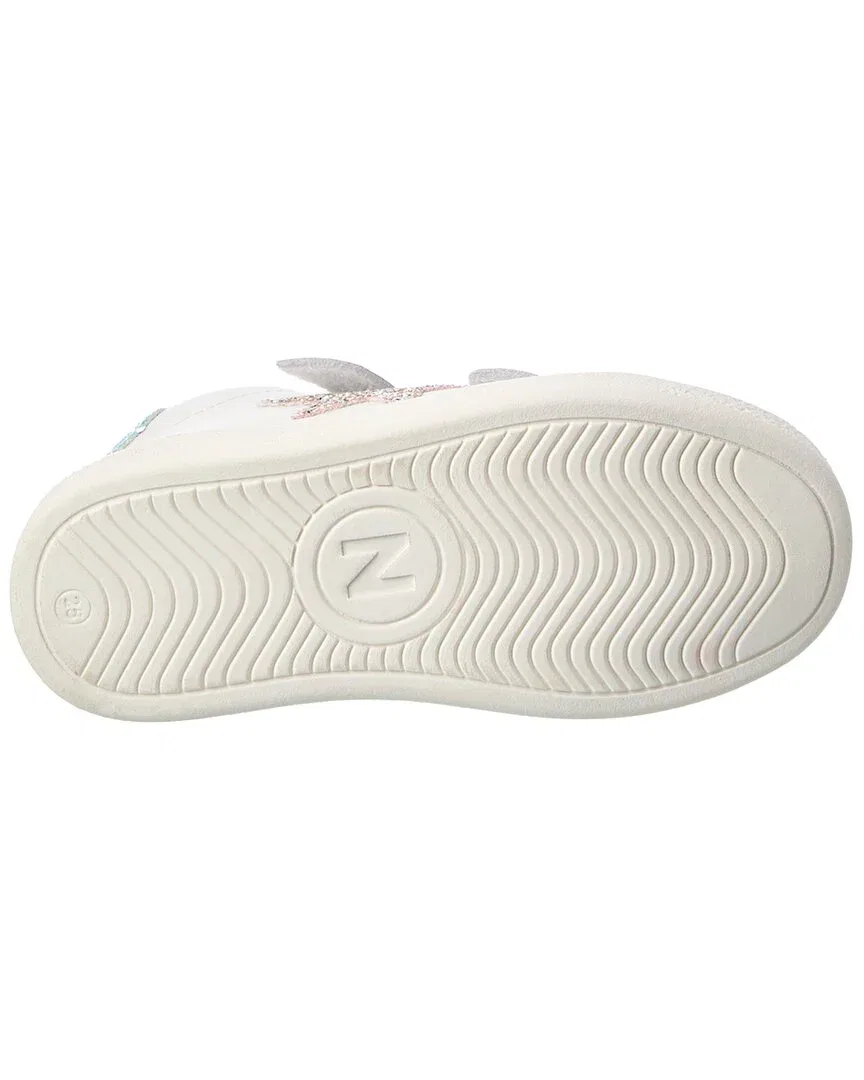 Детские кроссовки для девочек из кожи на липучке Naturino Pinn High Leather Sneaker, White — фото 4