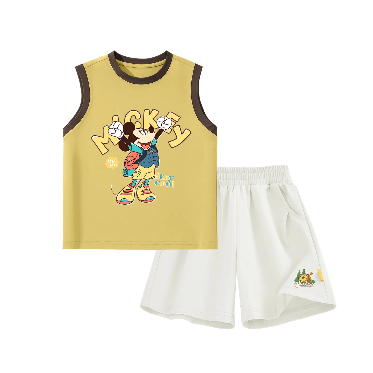 Костюм спортивный повседневный, Disney, Di Fadi Brown Yellow+Di Mi Qu K_Bottom Right Mist White