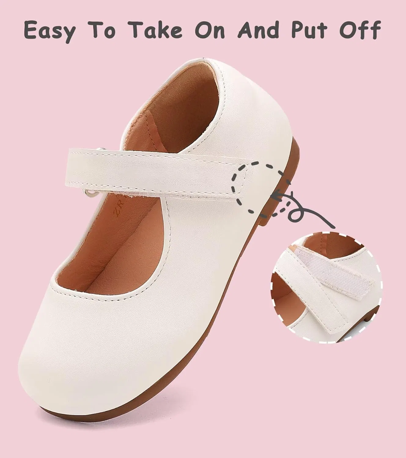 Детские туфли Мэри Джейн для девочек Flower Girl Dress Shoes Mary Janes Flat Nedaan, White — фото 3