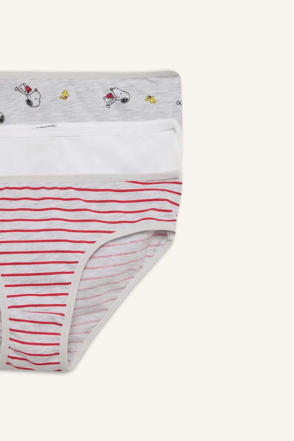Трусы-слипы с принтом Snoopy комплект из 3 штук Defacto, белый — фото 4