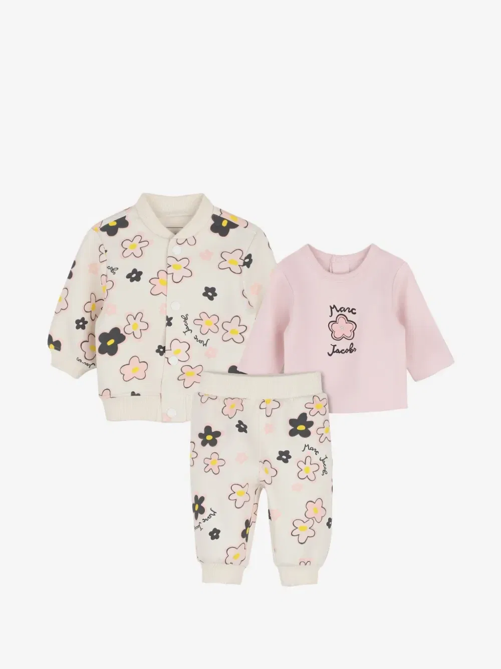 Спортивный костюм с цветочным принтом Marc Jacobs Kids, бежевый