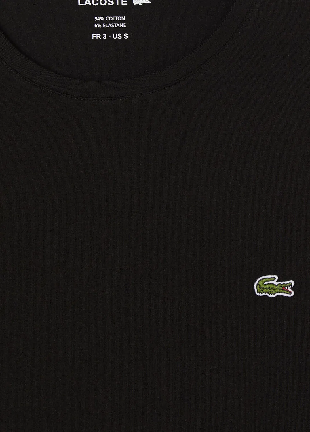 Футболка Lacoste, классический крой, черный — фото 4
