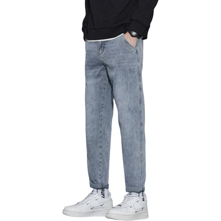 Детские джинсы прямого кроя свободные Tonlion, Blue Gray