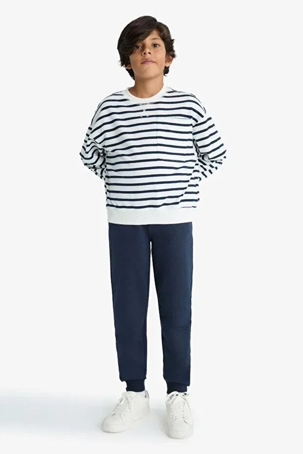 Детские спортивные штаны для мальчиков с двойными карманами Jogger Defacto, Navy Blue-Nv135 — фото 3