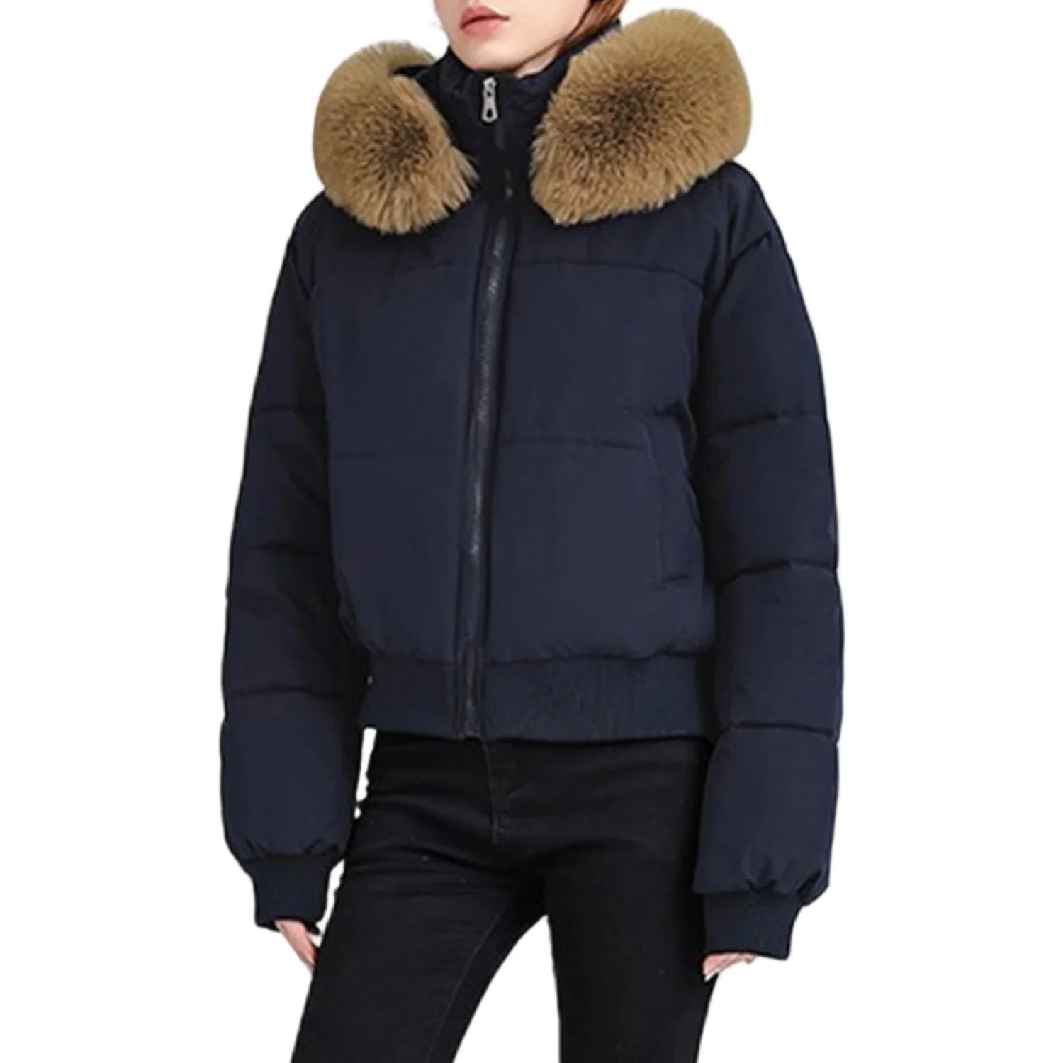 Женская зимняя куртка с капюшоном, Blu navy