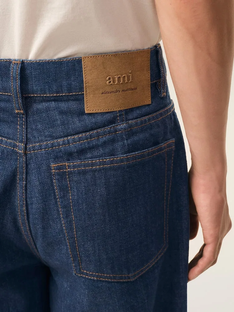 Джинсы Balloon Fit AMI PARIS, Indigo — фото 4