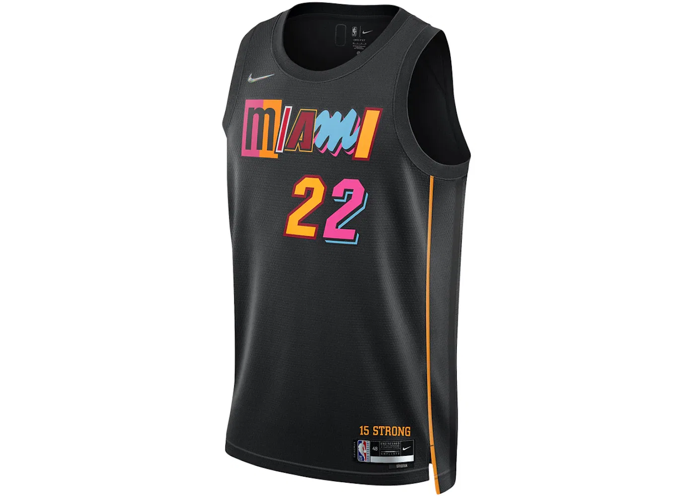 Мужская джерси с длинным рукавом Nike NBA Miami Heat City Edition Jimmy Butler 22 Dri-FIT Swingman Jersey, Black
