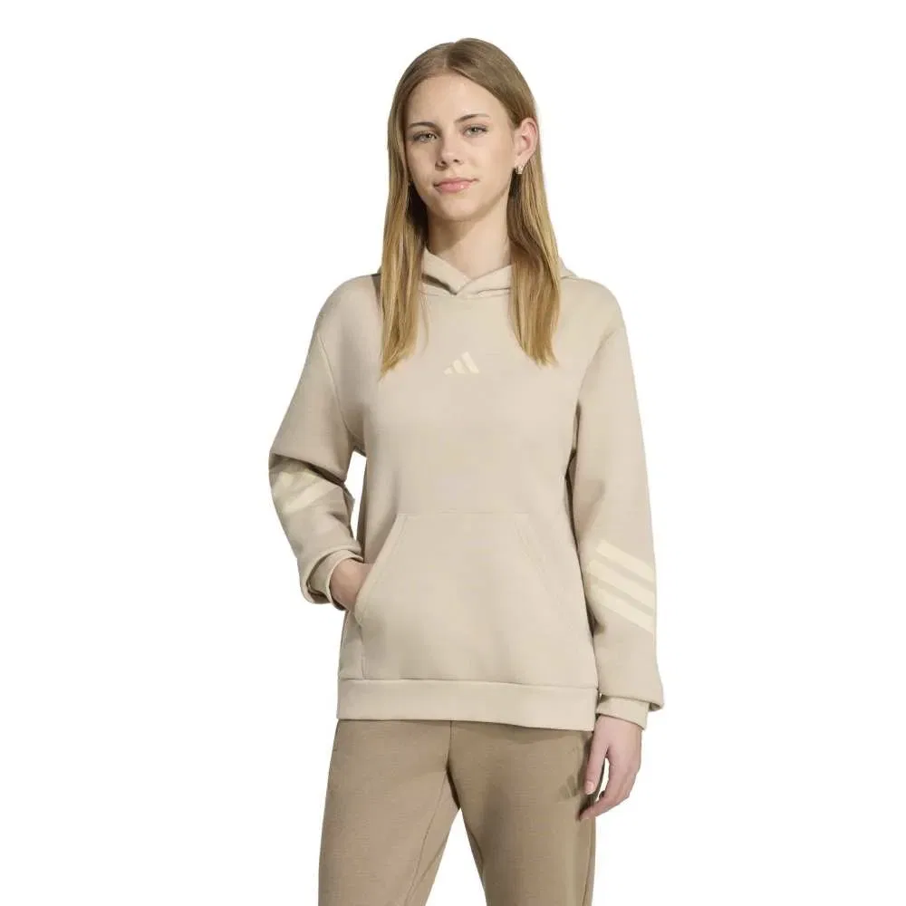 Детское худи оверсайз для девочек Future Icons 3-Stripes Adidas, Beige