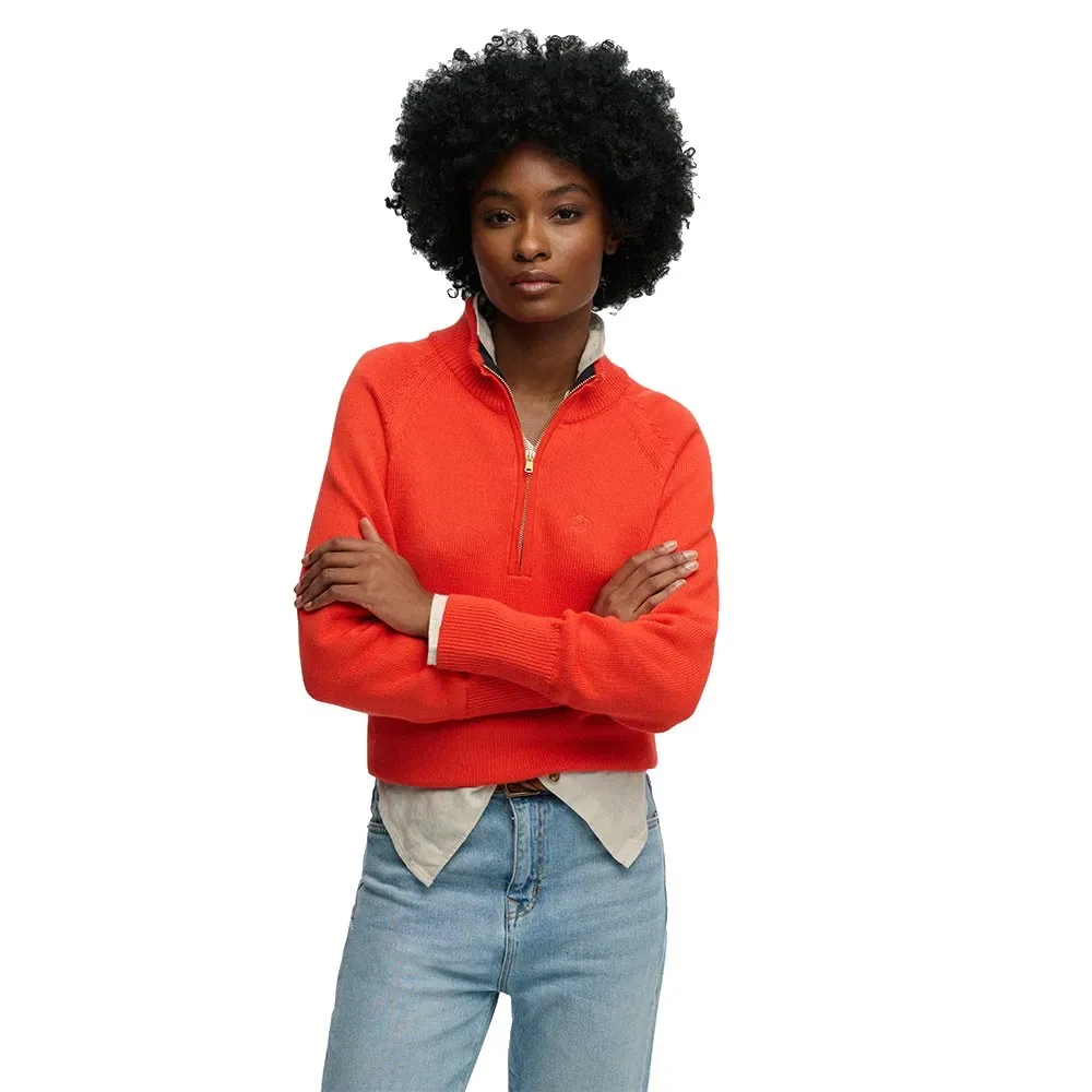 Свитер с полузастежкой Classic Superdry, оранжевый