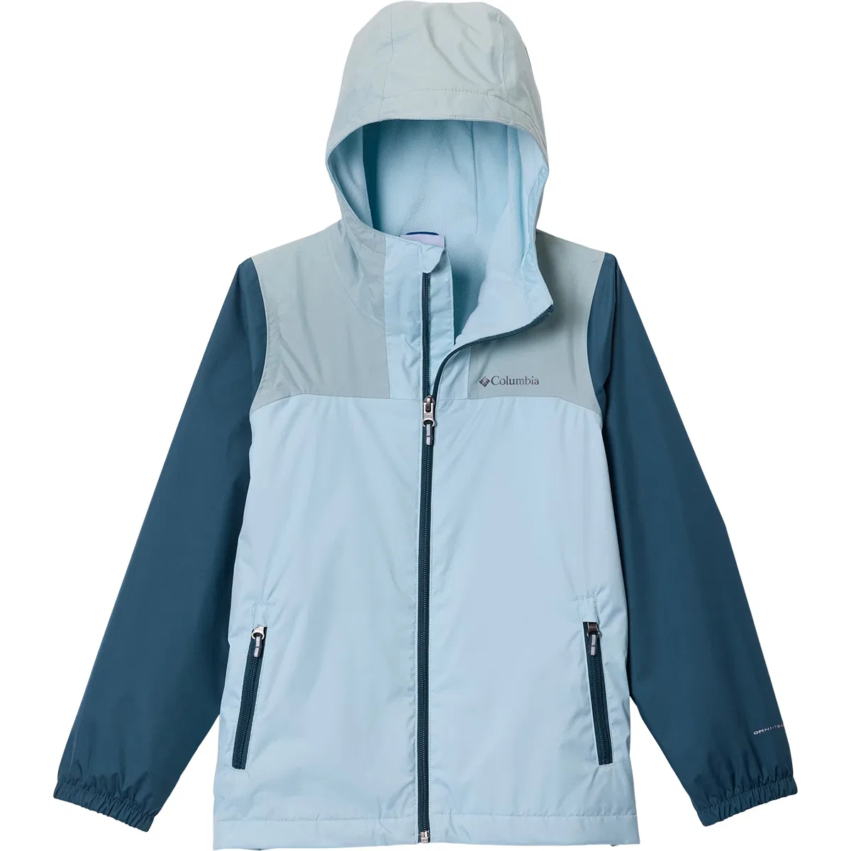 Детская дождевая куртка с флисовой подкладкой Rainy Trails III Columbia, Marine Light/Crushed Blue/Everblue
