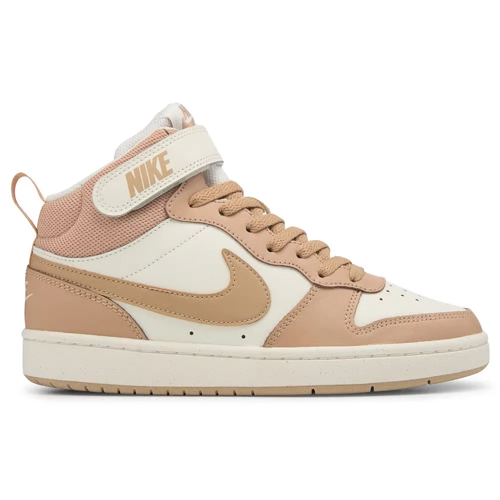 Детские кроссовки Kids' Court Borough средней высоты Nike, Off White/Tan — фото 2