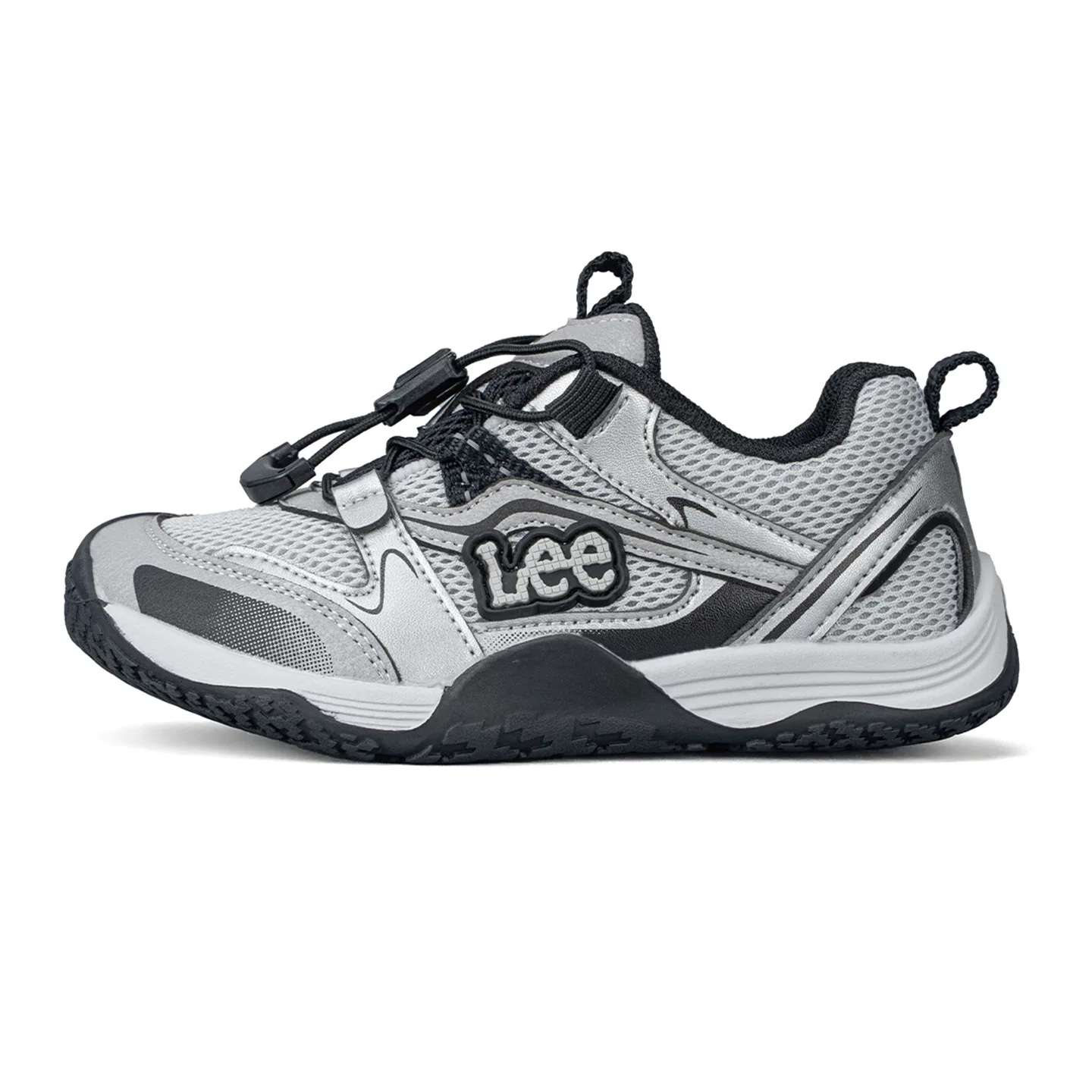 Детские кроссовки из экокожи с сеткой Lee, Gray Black