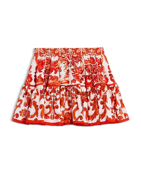 Детская юбка для девочек с принтом Dolce & Gabbana, White Print — фото 2