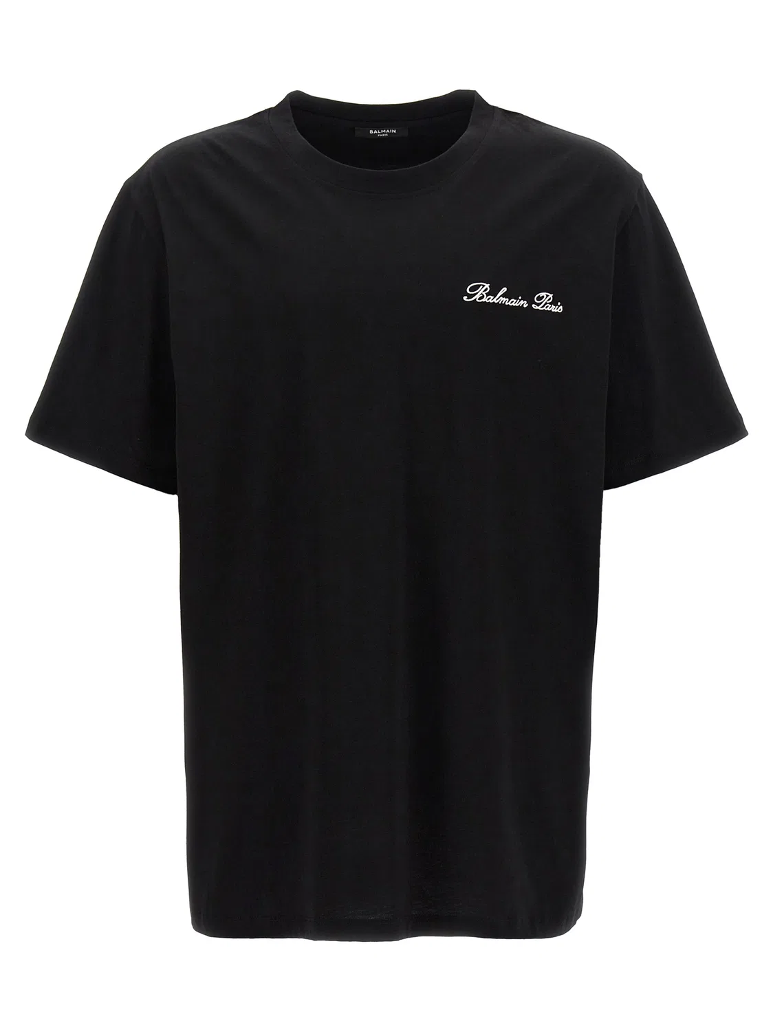 Мужская футболка с вышитым логотипом Bicolor Cotton T-Shirt Balmain, White/Black