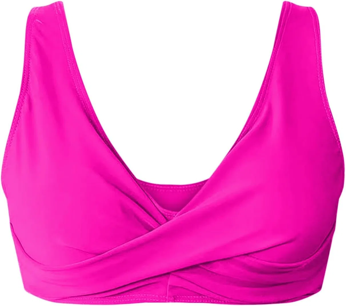 Женский бикини-топ с V-образным вырезом Twist Front, Hot Pink — фото 4