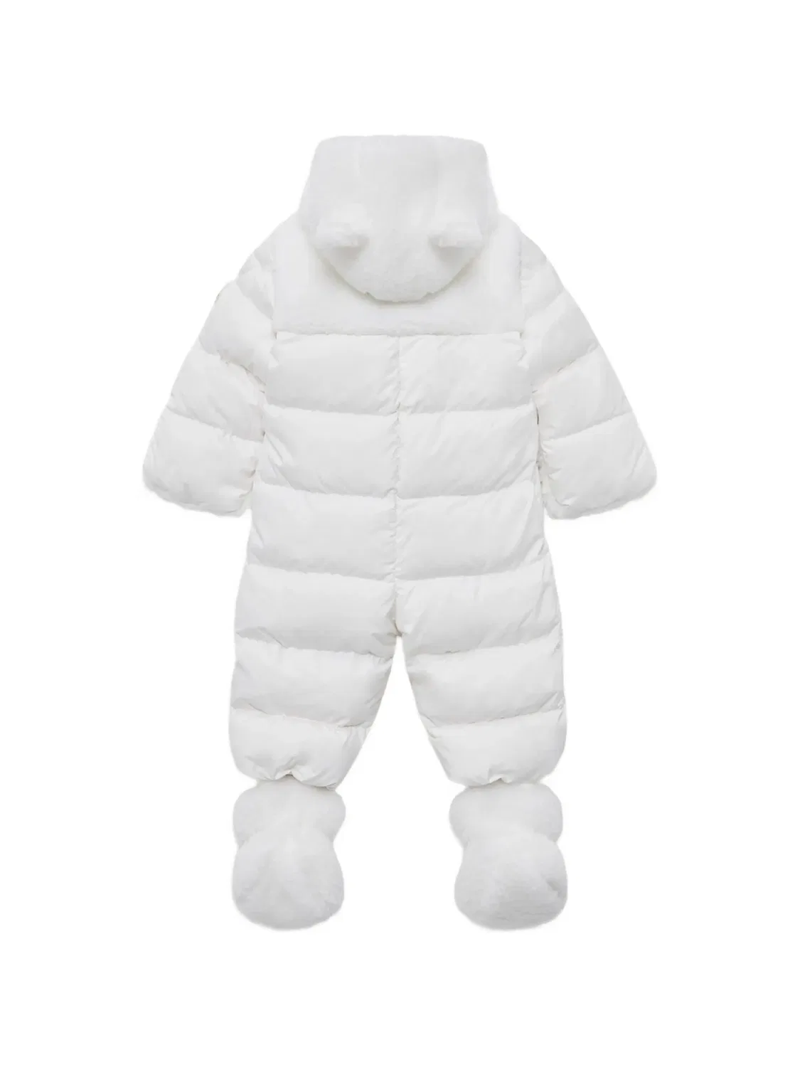 Дутый комбинезон из шерпы Moncler Enfant, белый — фото 2