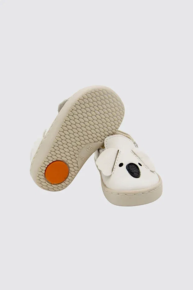 Детские пинетки для новорожденных из натуральной кожи с принтом коала Genuine leather first step shoes cream koala themed Beybium, Nude Color — фото 4