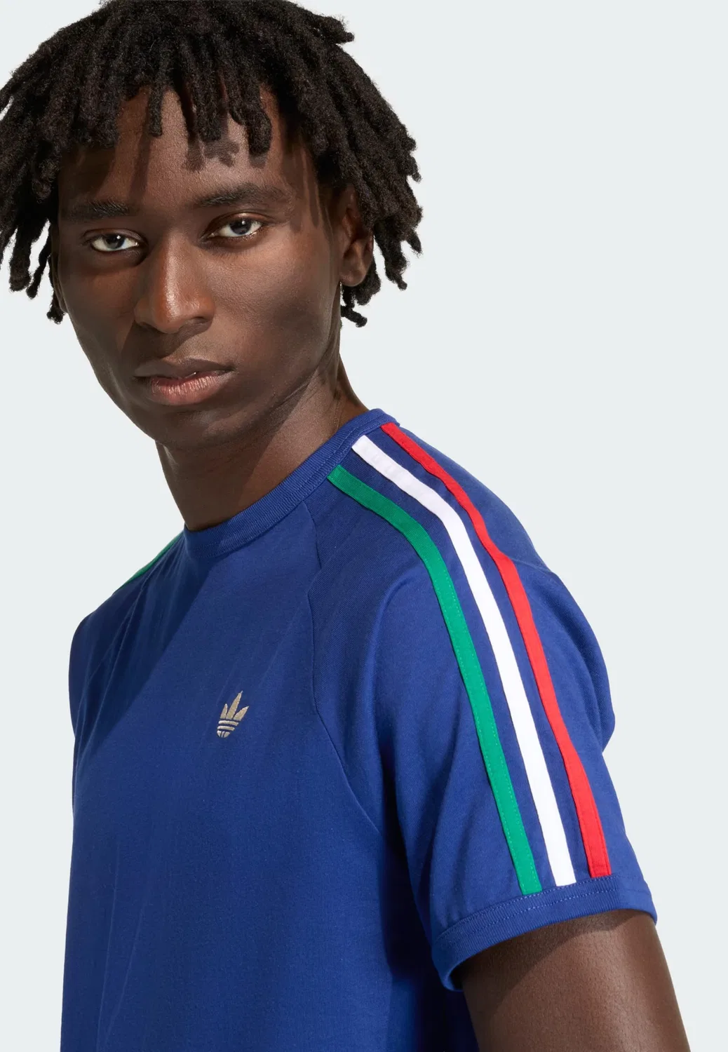 Футболка Adidas Originals 3 полоски ультрамаринового цвета — фото 4